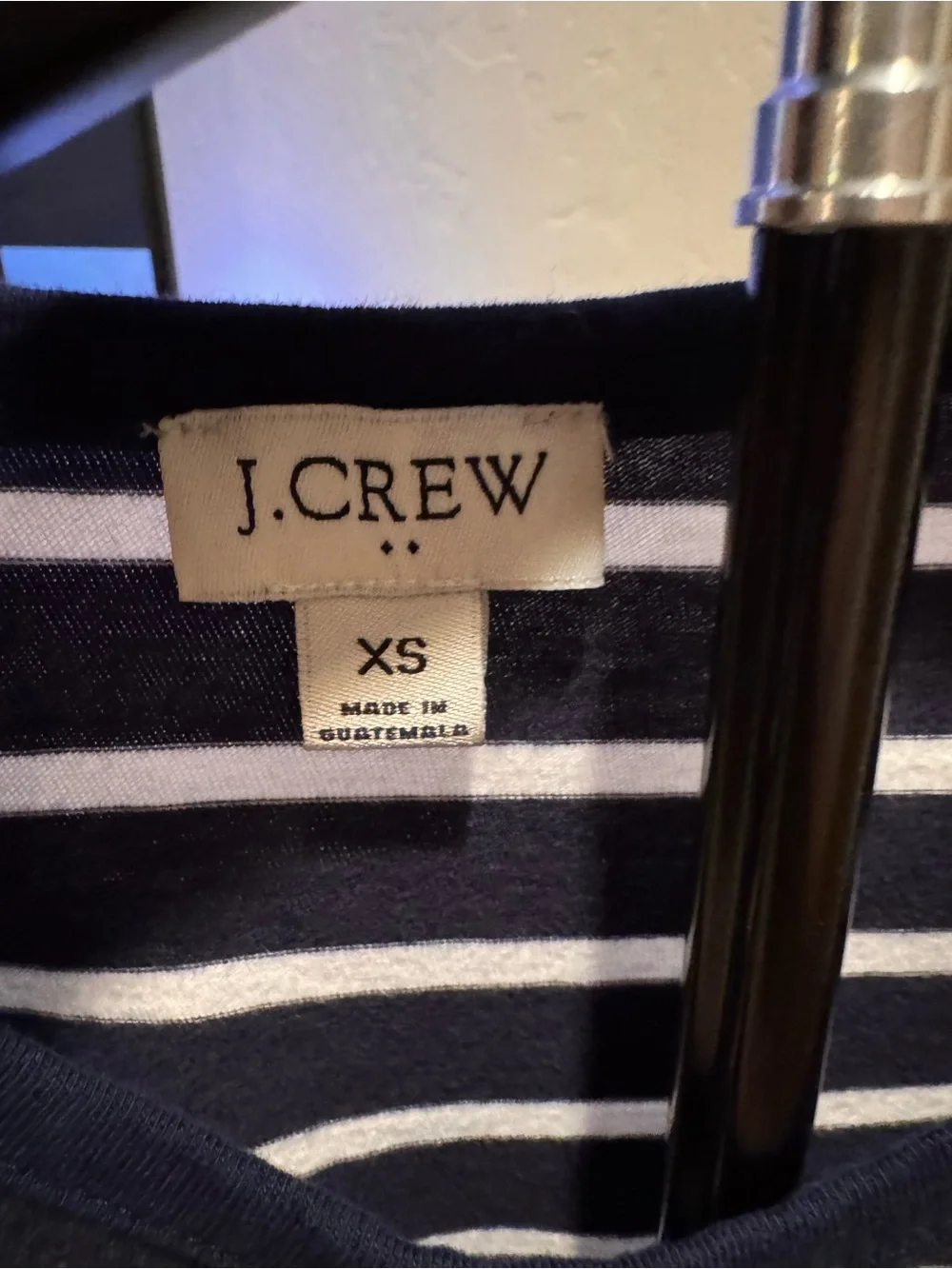 J. Crew Navy and White Striped shirt dress very stretchy